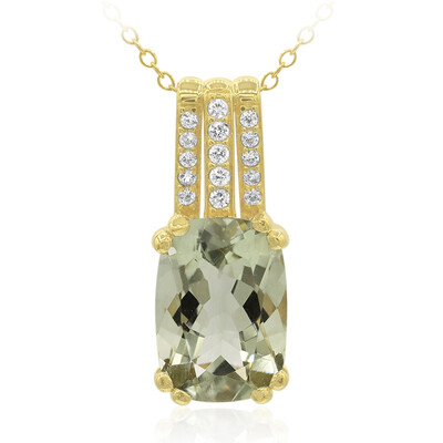 Grüner Amethyst-Silberhalskette