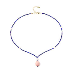 Pinkfarbener Opal-Silberhalskette