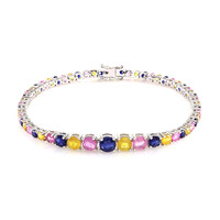 Madagaskar-Saphir-Silberarmband