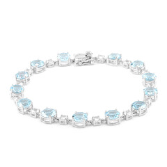 Himmelblauer Topas-Silberarmband