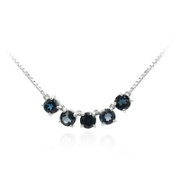 Londonblauer Topas-Silbercollier