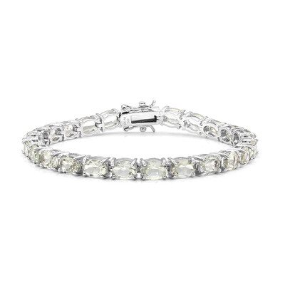 Grüner Amethyst-Silberarmband