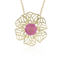 Pinkfarbener Madagaskar-Saphir-Goldcollier (Ornaments by de Melo)