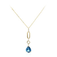 Londonblauer Topas-Goldhalskette