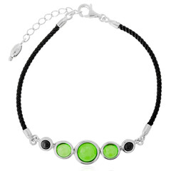 Grüner Kolumbianischer Bernstein-Silberarmband