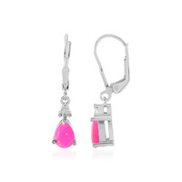 Äthiopischer Pinkfarbener Opal-Silberohrringe