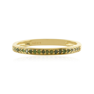 Grüner I4 Diamant-Goldring