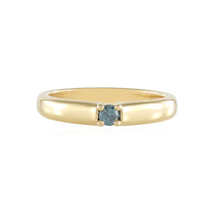 Blauer I2 Brillant-Silberring