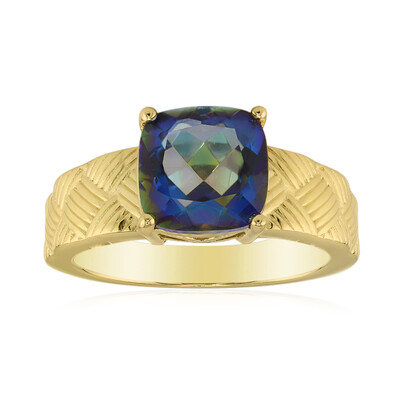 Blauer Mystik-Quarz-Silberring