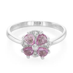 Pinkfarbener Ceylon-Saphir-Silberring