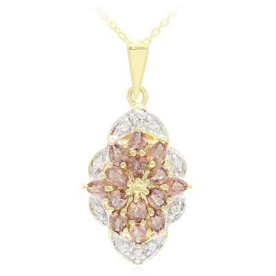 Nicht erhitzter Padparadscha-Saphir-Goldhalskette (AMAYANI)