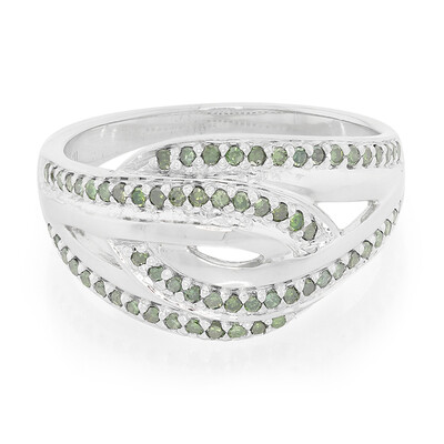 Fancy-Diamant-Silberring
