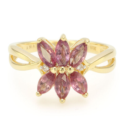 Nicht erhitzter Padparadscha-Saphir-Goldring (AMAYANI)