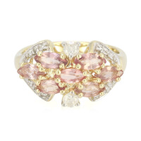 Nicht erhitzter Padparadscha-Saphir-Goldring