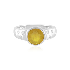Gelber Madagaskar-Saphir-Silberring