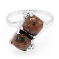 Mahagoni-Obsidian-Silberring