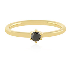 Schwarzer Diamant-Silberring