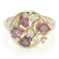 Nicht erhitzter Padparadscha-Saphir-Goldring