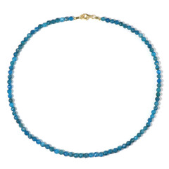 Neonblauer Apatit-Silberhalskette