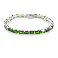 Russischer Diopsid-Silberarmband