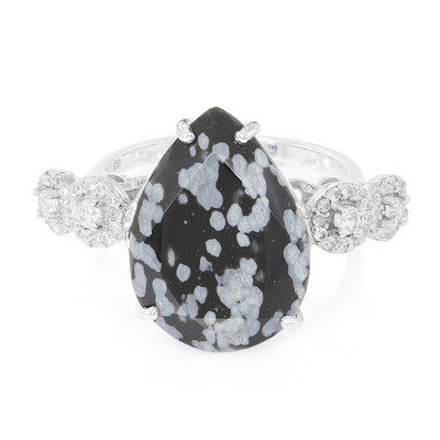 Schneeflocken-Obsidian-Silberring