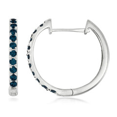 Blauer Diamant-Silberohrringe