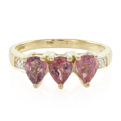 Nicht erhitzter Padparadscha-Saphir-Goldring
