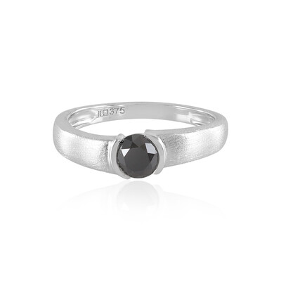 Schwarzer Brillant-Goldring