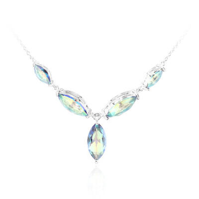 Blauer Mystik-Quarz-Silbercollier