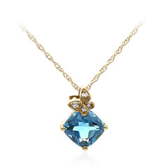 Londonblauer Topas-Goldhalskette
