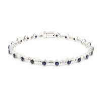Blauer Saphir-Silberarmband