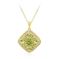 Burmesischer Peridot-Silberhalskette