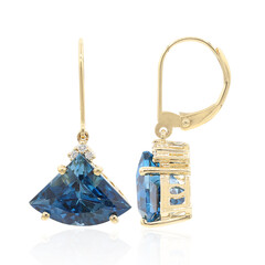 Londonblauer Topas-Goldohrringe