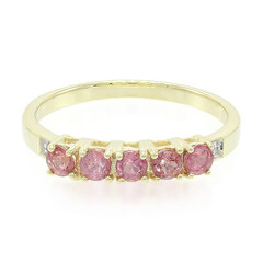Nicht erhitzter Padparadscha-Saphir-Goldring