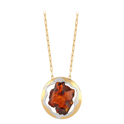Baltischer Cognac-Bernstein-Silbercollier (dagen)