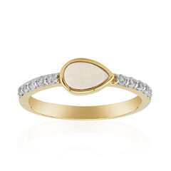 Weißer Opal-Silberring