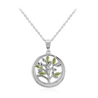 Burmesischer Peridot-Silberhalskette