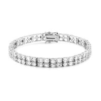 Weißer Topas-Silberarmband