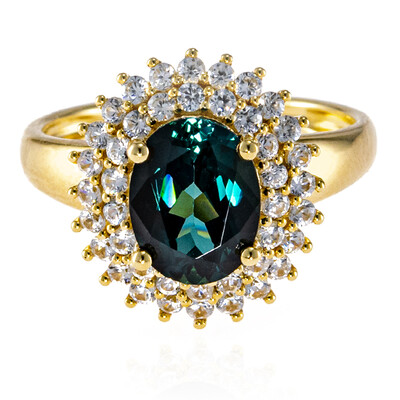 Brasilianischer Indigolith-Goldring