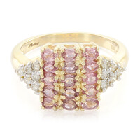 Nicht erhitzter Padparadscha-Saphir-Goldring