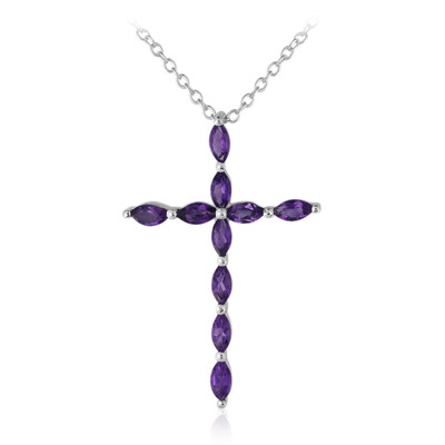 Sambia-Amethyst-Silberhalskette