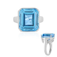 Cyan-Quarz-Silberring