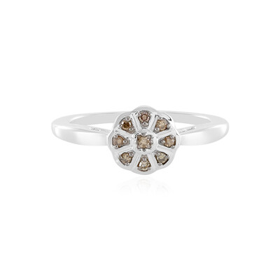 I2 Schokoladen-Diamant-Silberring