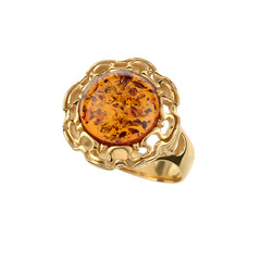 Baltischer Cognac-Bernstein-Silberring
