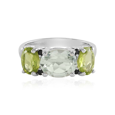Grüner Amethyst-Silberring