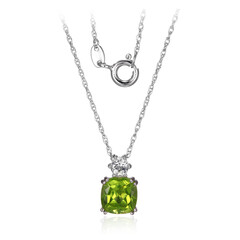 Peridot-Silberhalskette