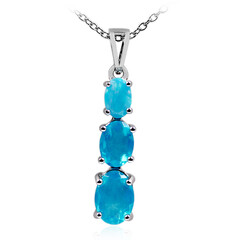 Karibikblauer Opal-Silberhalskette