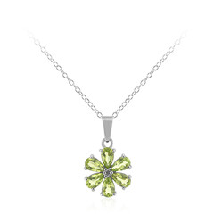 Burmesischer Peridot-Silberhalskette
