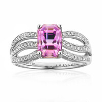 Pinkfarbener Diaspor-Goldring (AMAYANI)