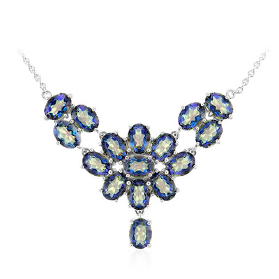 Blauer Mystik-Quarz-Silbercollier